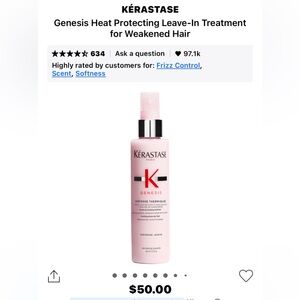 Kérastase Genesis Heat Protecting Leave-In Treatment for Weakened Hair
